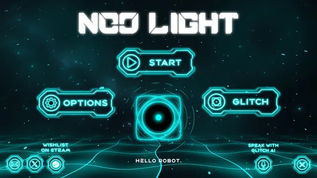 The main menu, with Glitch